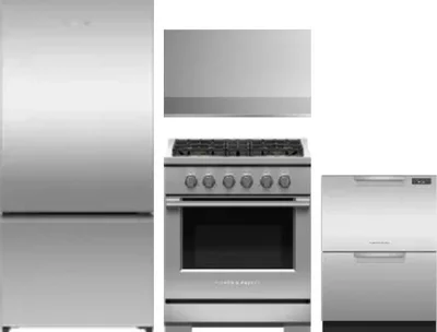 4 Piece Package Includes Refrigerator, Range, Hood And Dishwasher
